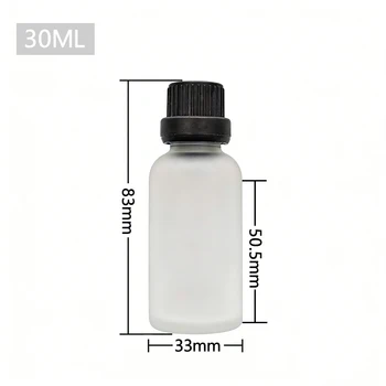 4/10/24Pcs Empty 30ml Matte Glass Bottle for Essential Oils 1oz Perfume Oil Jar with Leak Proof Inner Stopper Black Screw Cap 1