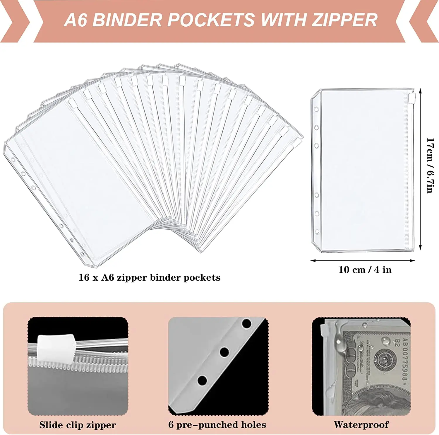 A6 Budget Binder, Weiche PU Leder Notebook Bindemittel Budget