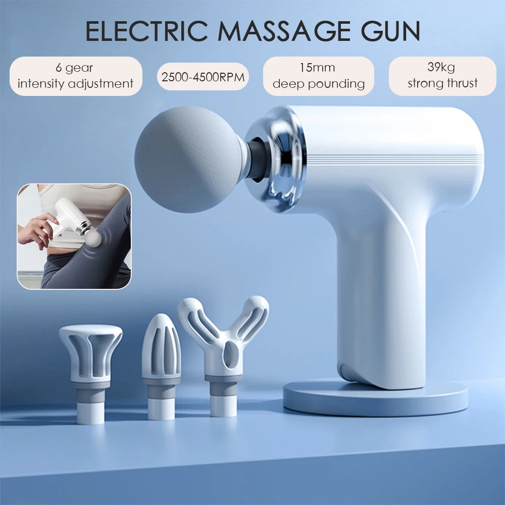Mini Massage Gun Electric Neck Massager Back Neck Shoulder Body Massage Relaxation Fitness 6 Gear Electric Muscle Fasic Gun