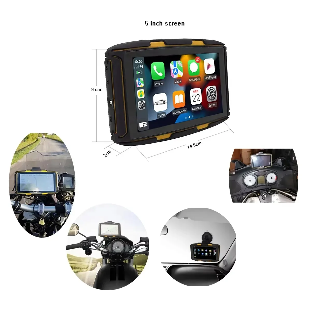 KARADAR MT5008 5-Inch Waterproof Motorcycle Touch Screen GPS &ndash; CarPlay & Android Auto motorcycle gps navegador gps moto