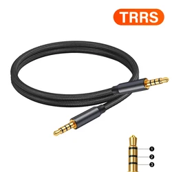 Premium 3.5mm Aux Cable for Headphones and Speakers - High - Fidelity Audio Cord (Black TRRS)