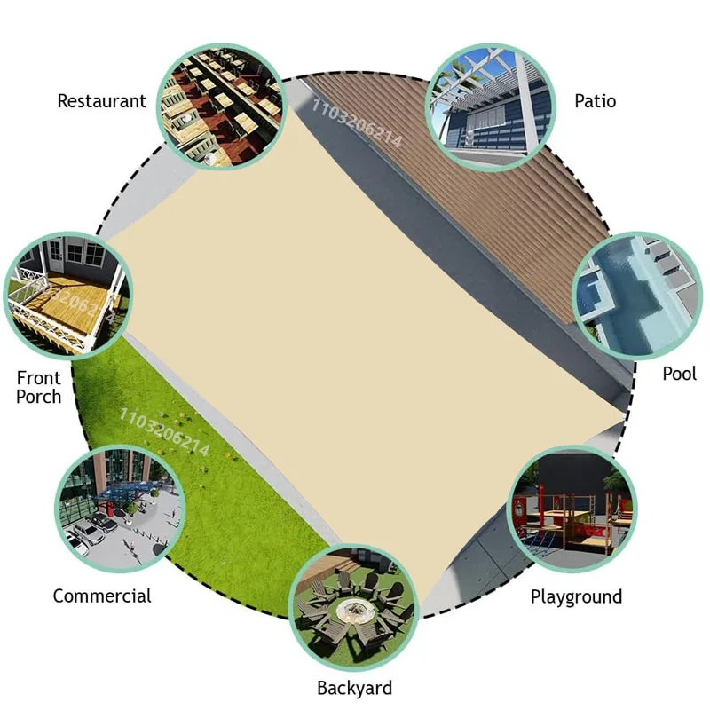 Sunshades 11 colors waterproof sunshade sails garden sunshades terraces car canvas rectangular swimming pool s