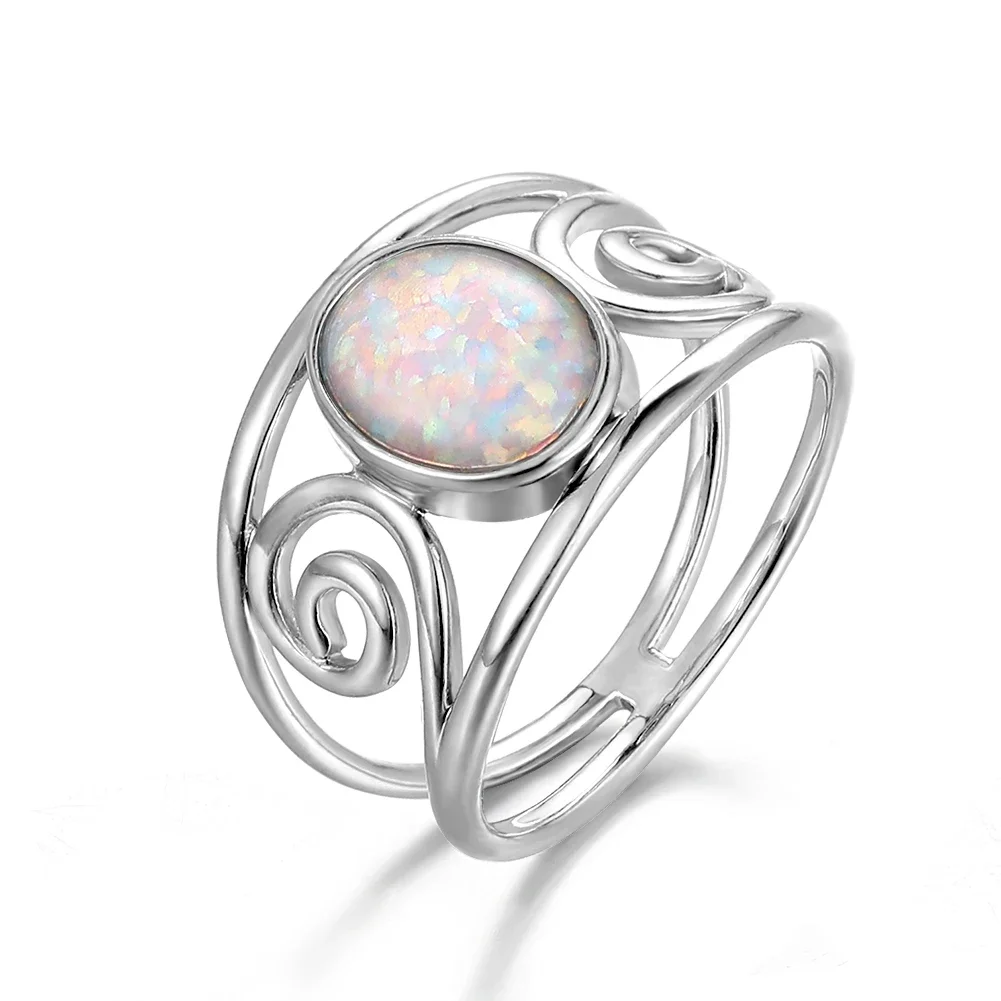 Elegant Green Jade Gemstone Silver Ring - Vintage Style Women's Fine Jewelry