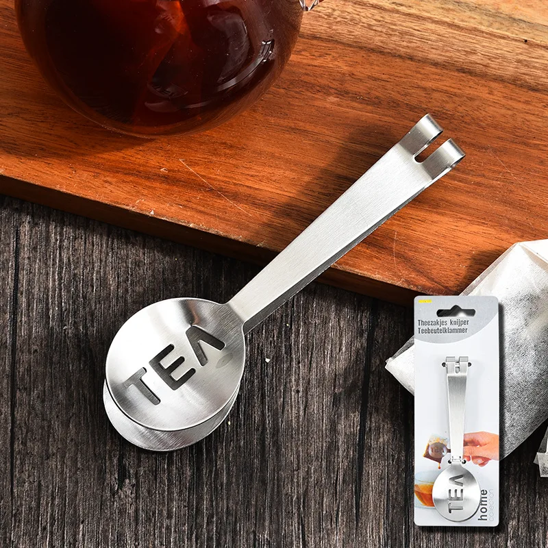 Tea Bag Clip Stainless Steel Thickened Lemon Tweezer Ice Sugar Barbecue Clip Home Kitchen Gadget Teaware Accessories Sale
