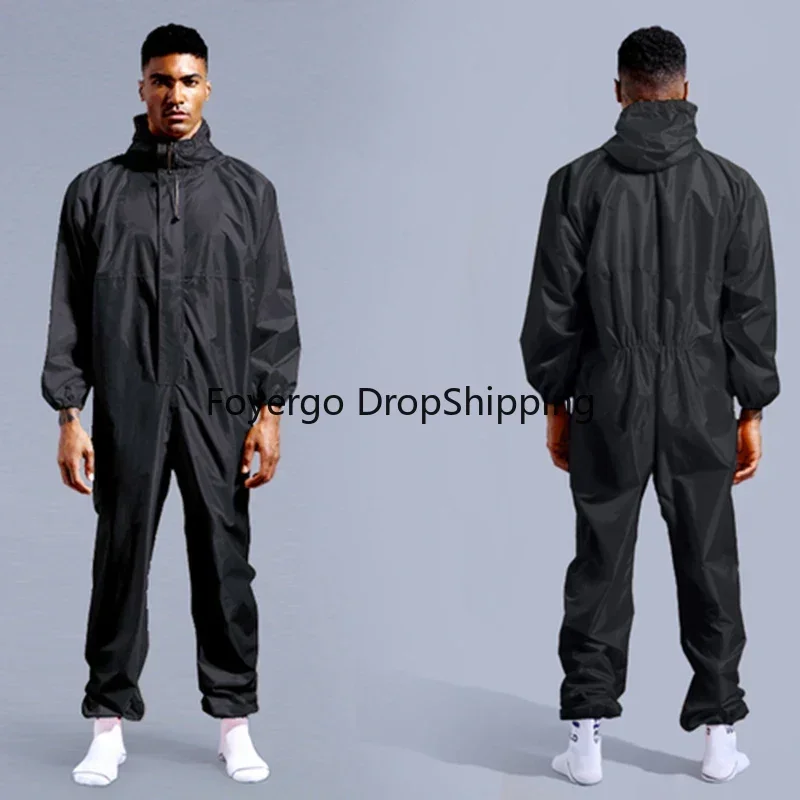 Conjoined Raincoat Coverall Hat Work Safety Clothing for Adult Biker Men raincoat poncho