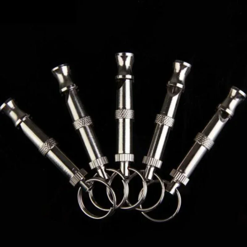 Puppy Pet Dog Whistle Two-tone Ultrasonic Flute Stop Barking Ultrasonic Sound Repeller Cat Training Keychain dog whistle