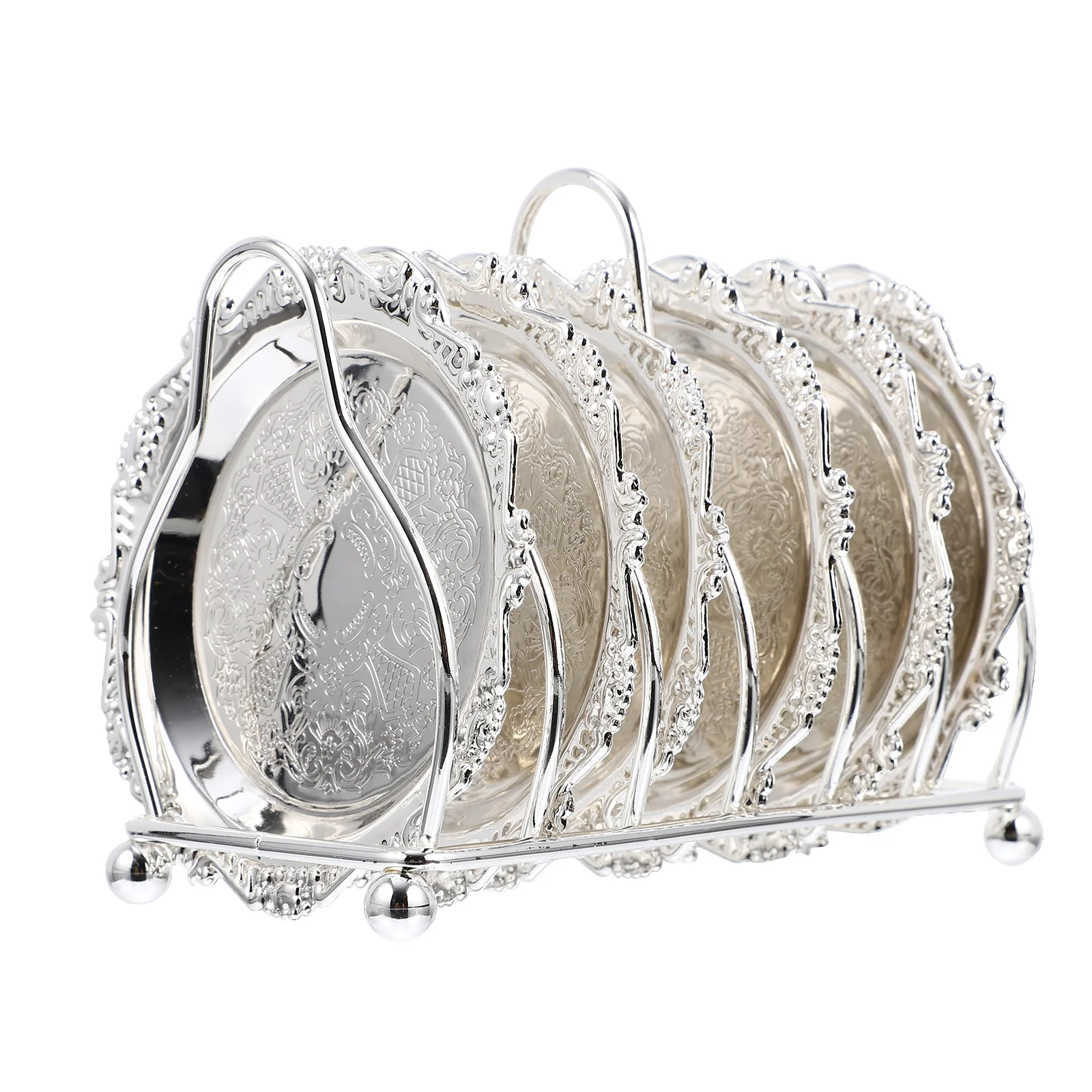 

Mini Fruit Plate Set Snack Tray Silver Dish Vintage Decor Home Tableware Gold Creative