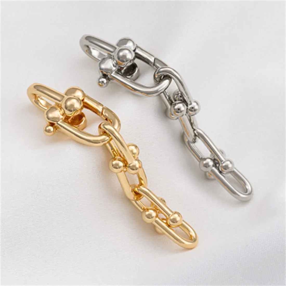 

14K Gold-filled Horseshoe Buckle U-shaped Chain Pearl Buckle DIY Bracelet Necklace Jewelry Connecting Closing Clasp Accessories