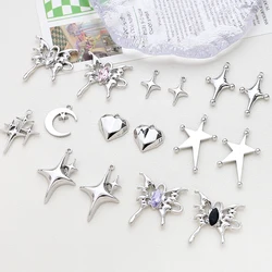 10pcs Punk Cold Wind Ins Alloy Pendant DIY Handmade Jewelry Bracelet Necklace Ear Accessories Materials Charms