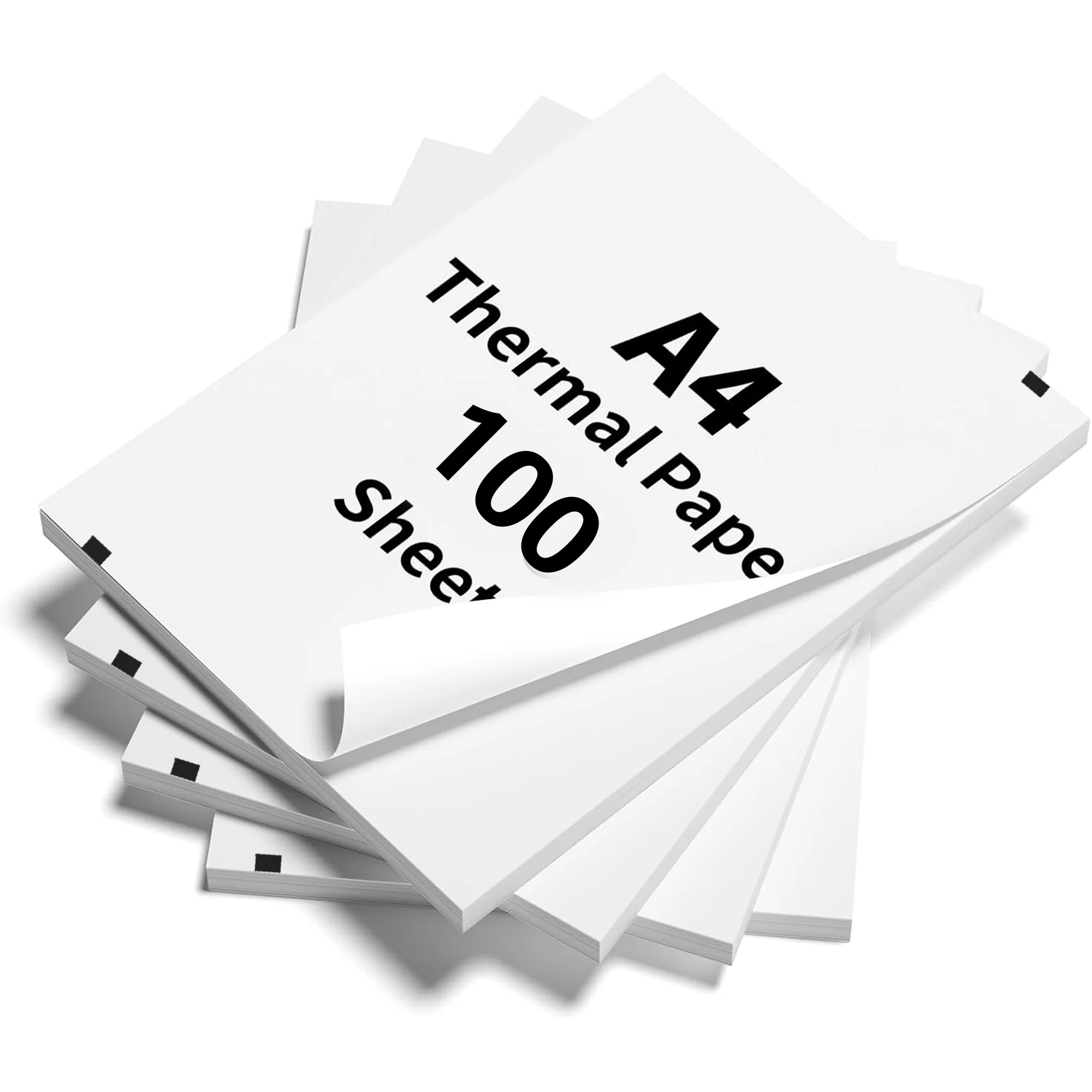 100 דפים נייר תרמי A4 נייר הדפסה 210x30mm מתאים למדפסת תרמית אלחוטית Bluetooth של A4 מכונת פקס נייר