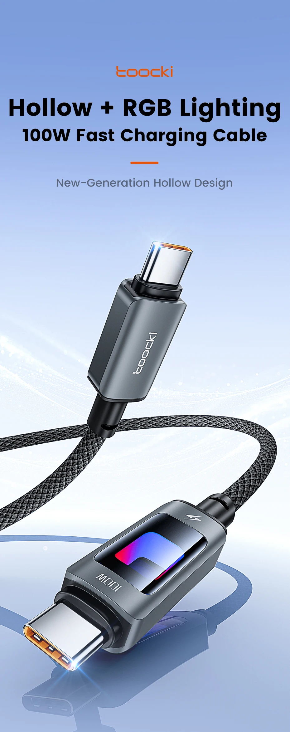 Toocki USB C Cable with RGB Lighting