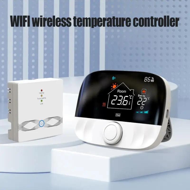 

RF Wireless Thermostat,RF 433 Water Gas Boiler and Actuator Programmable 0.5℃ Hysteresis Temperature Controller