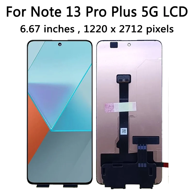 Xiaomi-redmi Note 13 Pro Plus Display Lcd Touch Screen Digitizer Assembly Impressão Digital Painel 6.67 Amoled 23090ra98c - Image 2