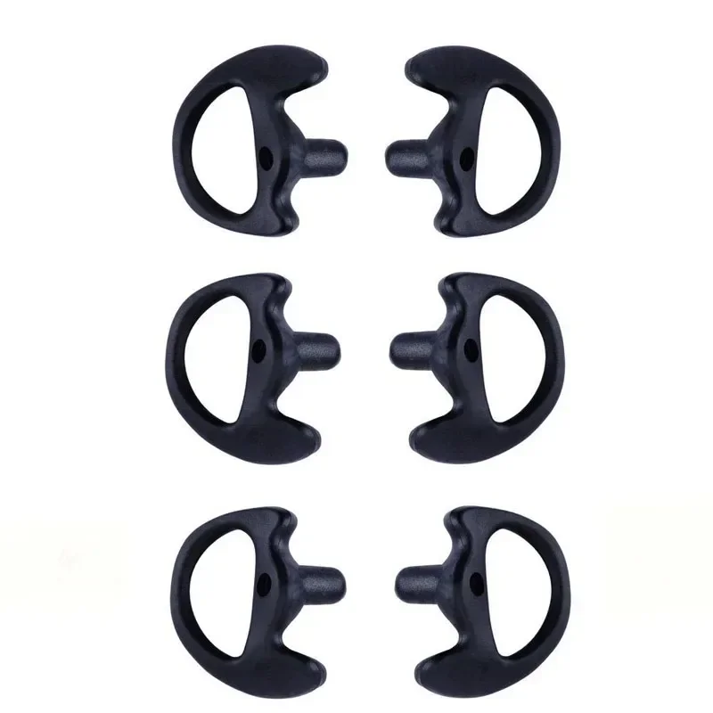 New 3 Pair Black Silicone Earmold Earbud for Universal Walkie Talkie Radio Air Acoustic Coil Tube Earpiece Headphone S/M/L Size 1 pair white silicone earmold earbud for universal walkie talkie radio air acoustic coil tube earpiece headphone s m l size