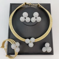Grand collier audacieux de Style Simple brésilien, ensemble de bijoux de mariée africaine de luxe de qualité pour femmes, cadeaux de fête FHK22826 5