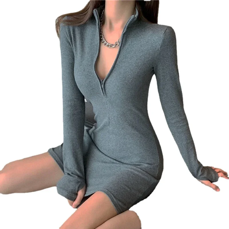 

Платье для похудения на талии, осеннее платье, новинка 2023, темпераментная обтягивающая юбка в обтяжку с сумочкой на бедрах