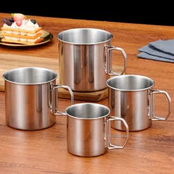 Stainless Steel Foldable Handle Camping and Travel Mug, Portable Cup for Home, Office, and Outdoor Use