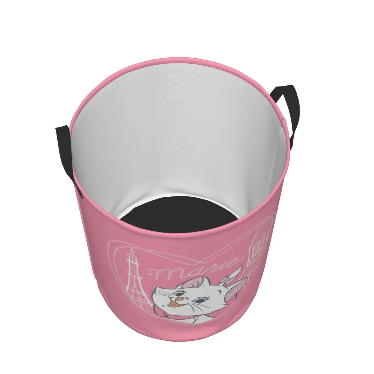 Custom Cute Cat Marie Kitten Cartoon Laundry Basket Collapsible Animals Movies Clothes Toy Hamper Storage Bin for Kids Nursery 3