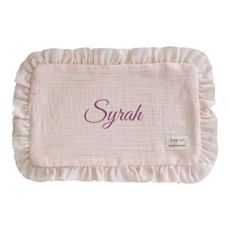 맞춤형  캔디 컬러 베개 0-12개월  플랫 베개 쿠션 사계절 범용 코튼 통기성  ..