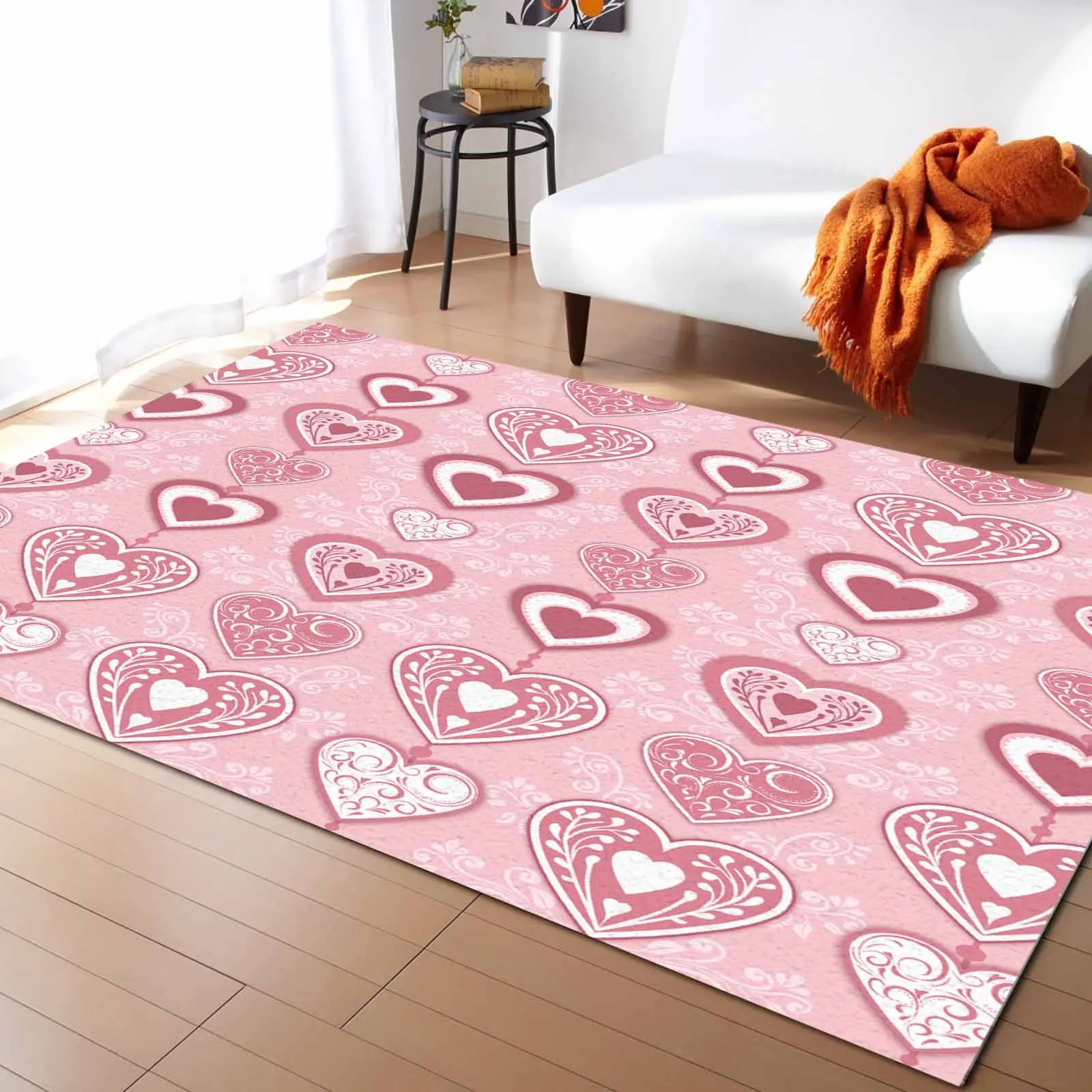 

Valentine'S Day Love Pink Love Living Room Floor Mat Children's Bedroom Bedside Carpet Kitchen Door