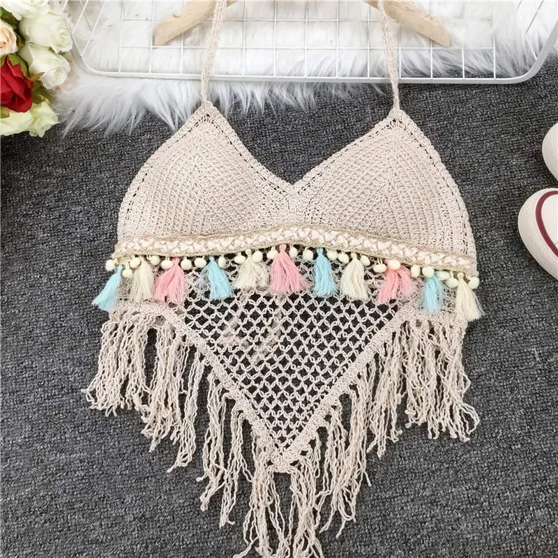 cute tops women halter top ropa de mujer sexy crochet camisole