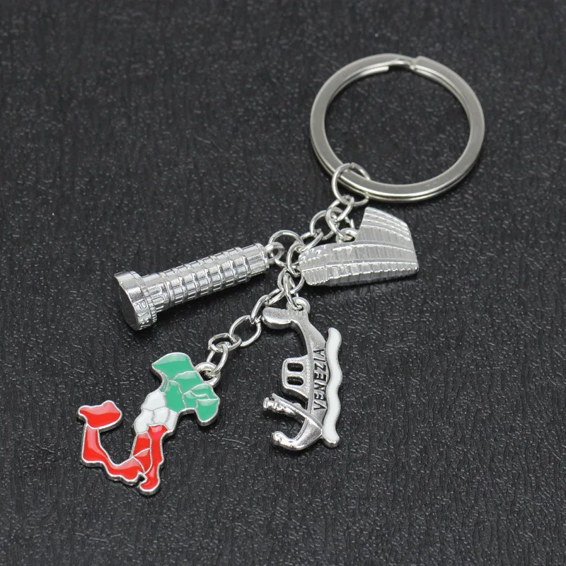 1Pc Italia Bandiera Colori Mappa Ciondolo Portachiavi Borsa Auto Creativa Portachiavi Gioielli Souvenir Accessori Regali All'Ingrosso