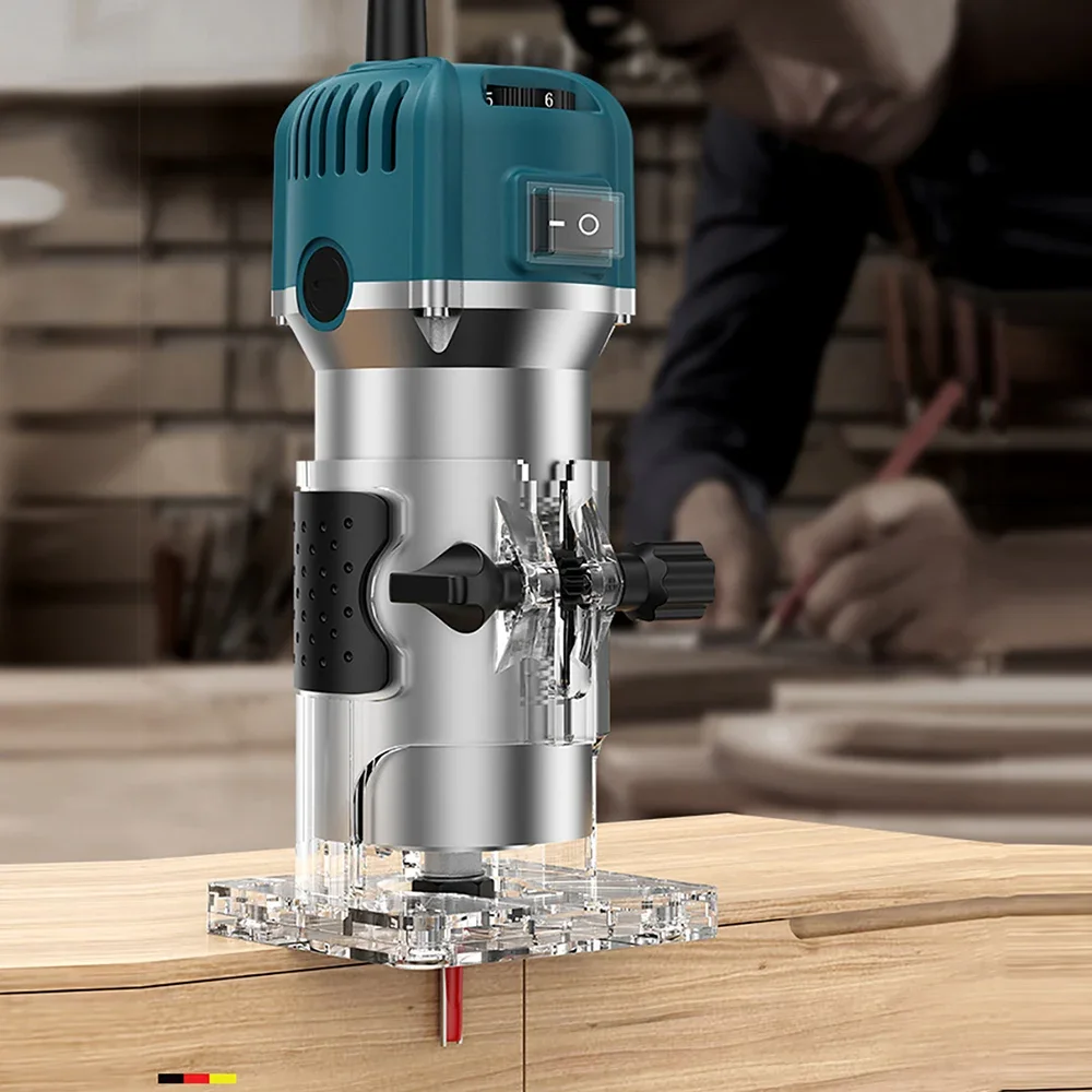 6 Speeds 800W Hand Wood Router Woodworking Electric Trimmer 110/220v for 6.35mm 30000rpm Milling Cutter Machine Power Tools wood router machine