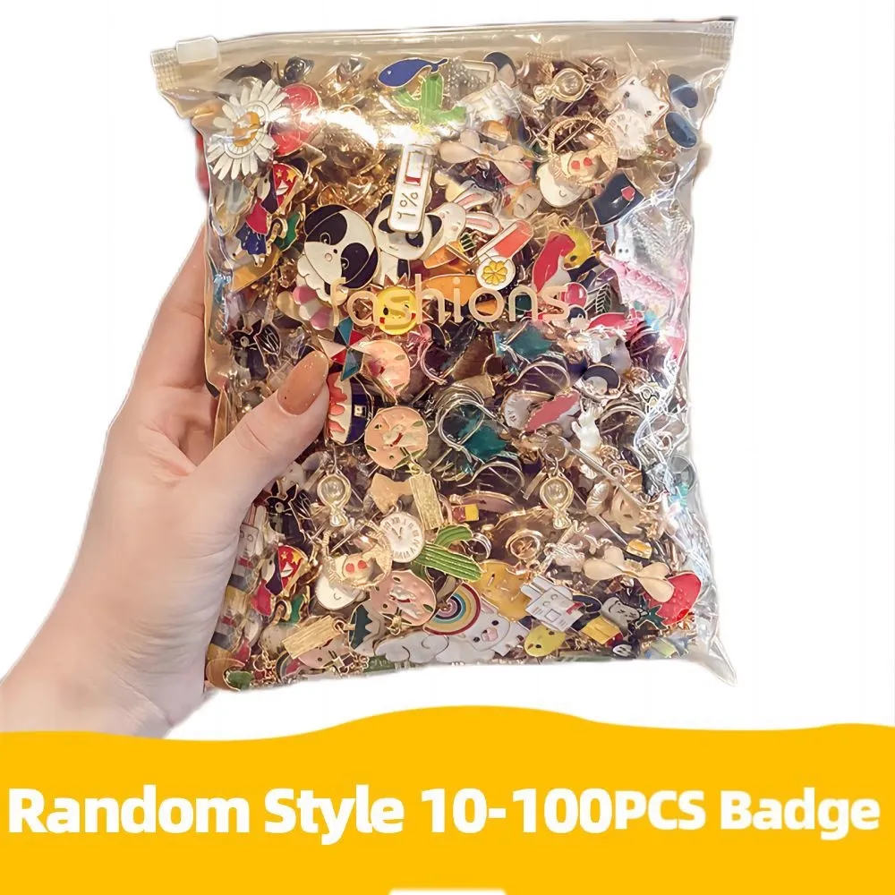 

10-100Pcs Enamel Badges Pins Diversity Random Personalized Fashion Pins Badge Accessories Metal Pins Set for Cartoon Clothes Bag
