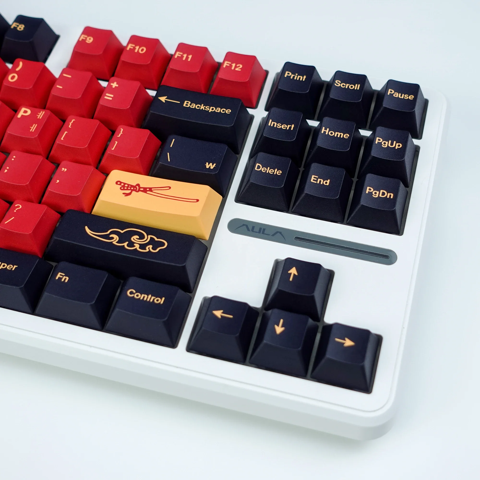 KBDiy PBT Red Samurai Keycap Cherry Profile Mechanical Keyboard