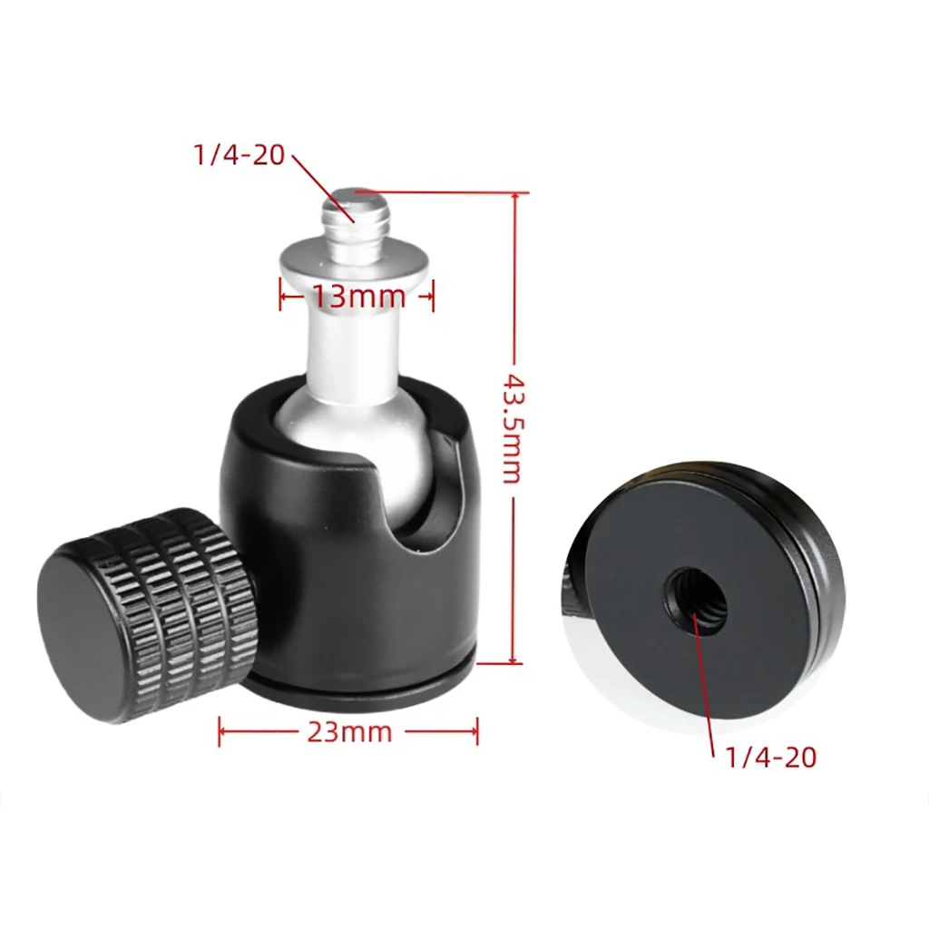 Aluminum Alloy 360 Degree Swivel Tripod Ball Head Mount Universal 1/4 3/8 M4 M5 M6 Thread Mount for DSLR Camera Tripod Mounting tripod ball head