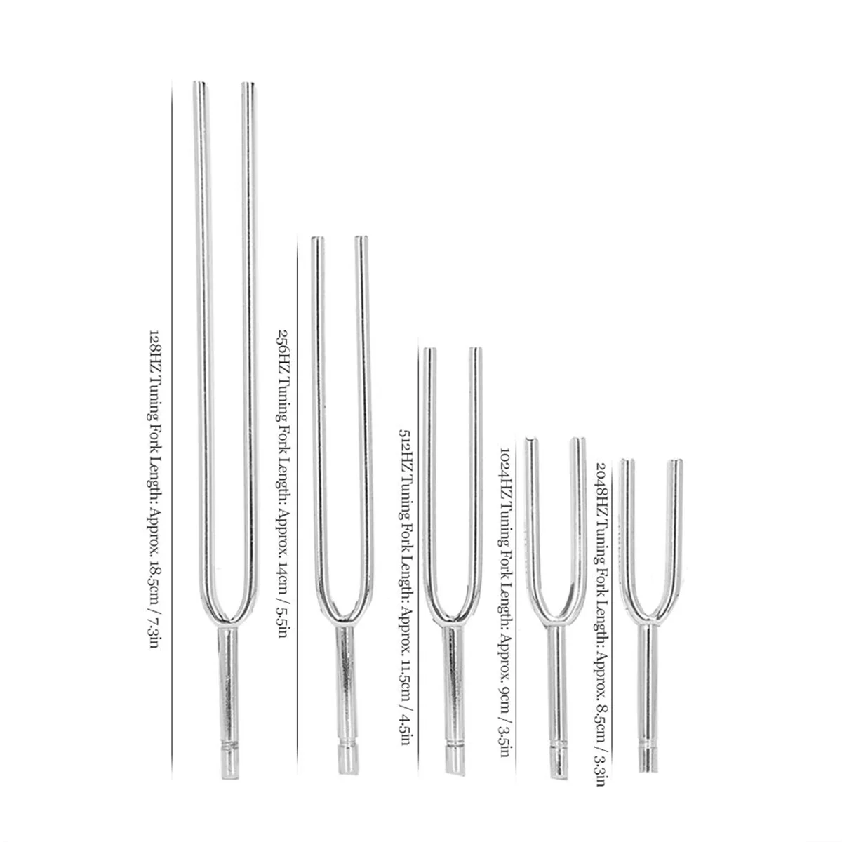 128HZ 256HZ 512HZ 1024HZ 2048HZ Aluminum Alloy Tuning Fork Sound Healing Tool Set Tuning Fork Sound Healing Tool Set 4