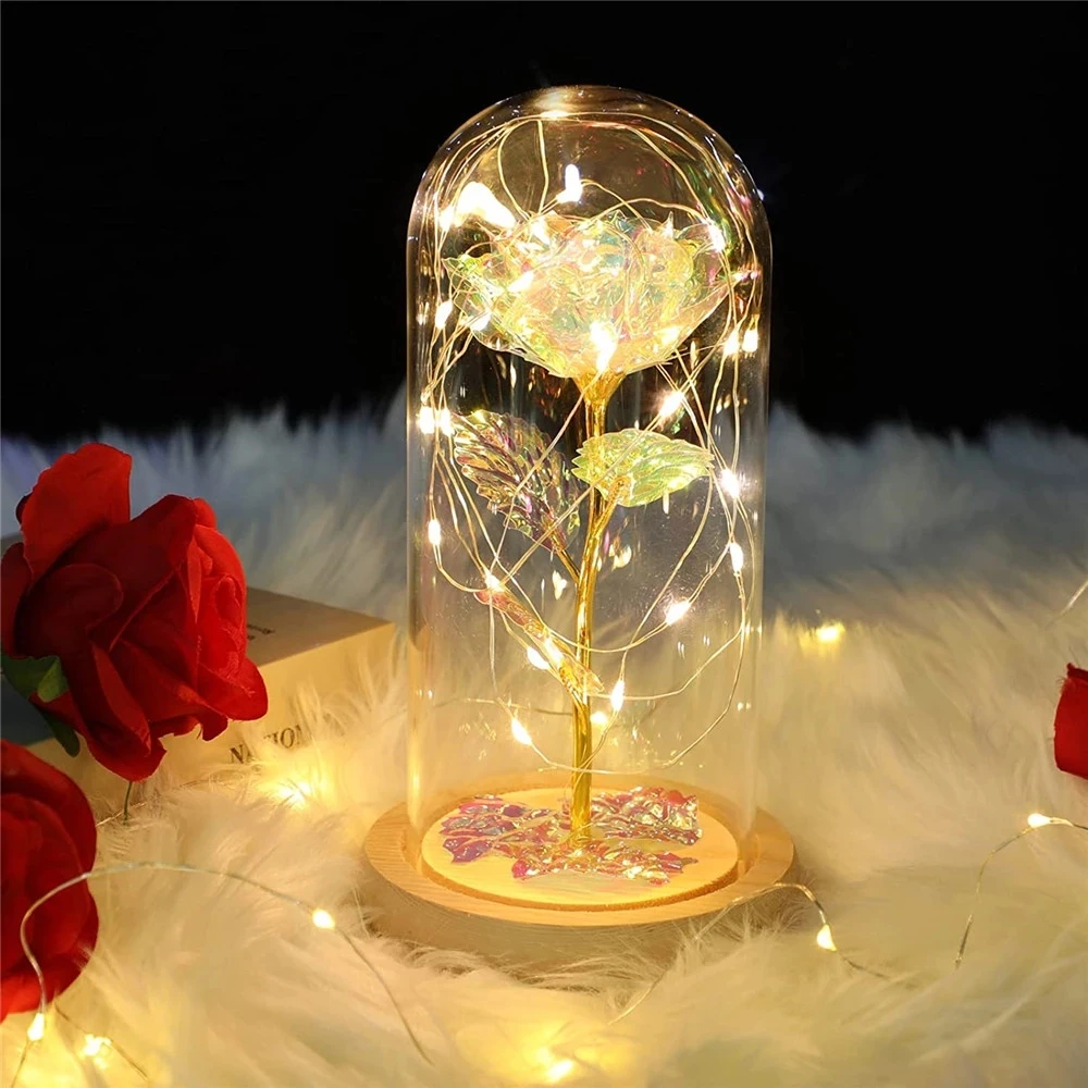 LEDMOMO 1pc Artificial Sunflower in Glass Dome Enchanted Flower Lamp Led Sunflower Lamp for Valentines Day Mothers Day Presents