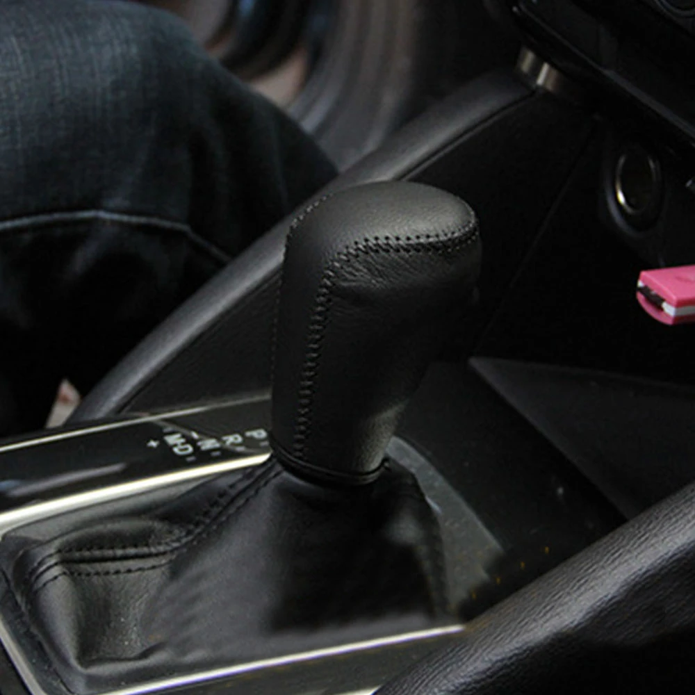 Leather Car Gear Shift Knob Cover Gear Collars for Mazda 3 Mazda3 Axela Atenza CX-5 CX-4 CX-3 CX3 CX5 AT Accessories
