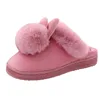 Women'S Winter Plush Rabbit Ear Indoor Cotton Mop Thick Soft Sole Slides Men Women Indoor Floor Flat Home Non-Slip Shoes 4