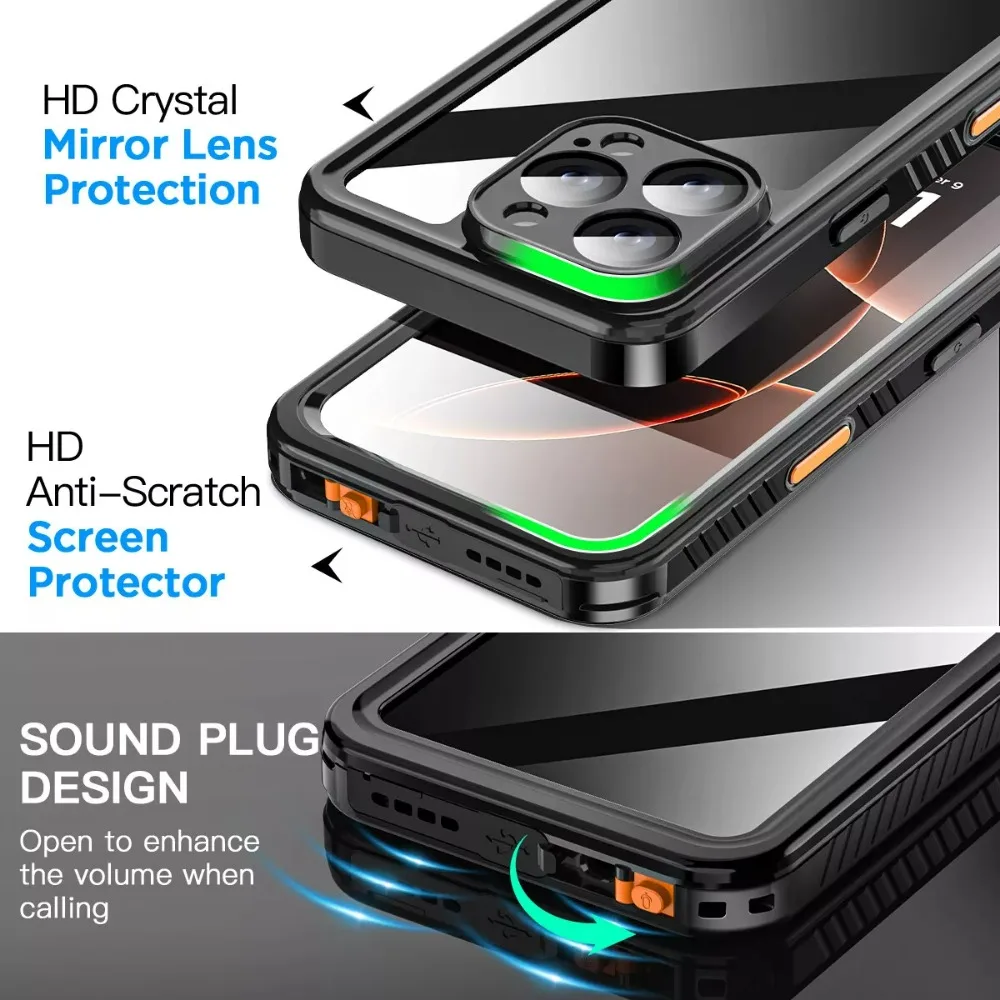 Luxury IP68 Waterproof Metal Aluminum Phone Case – Premium Underwater Swimming Protection Cover