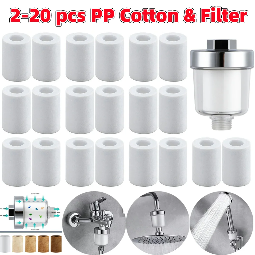 Shower Filter Transparent Sprinkler Filter 5 Micron PP Cotton Filter Household Water Filter for Improving Skin Hair Nails Health