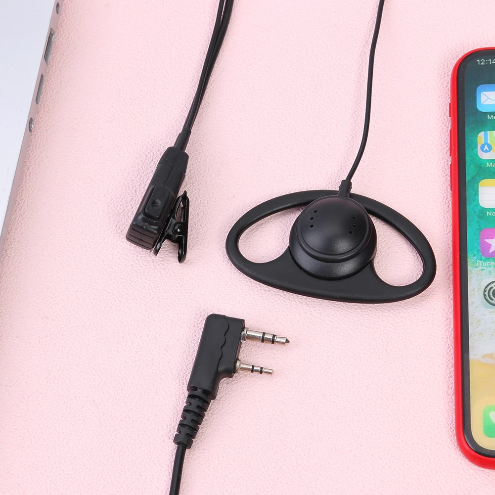 D형 이어폰 이어훅 2핀 K 헤드 PPT 마이크 이어피스 헤드셋(바오펑 라디오용) 부드럽고 편안한 착용감, 떨어지지 않음