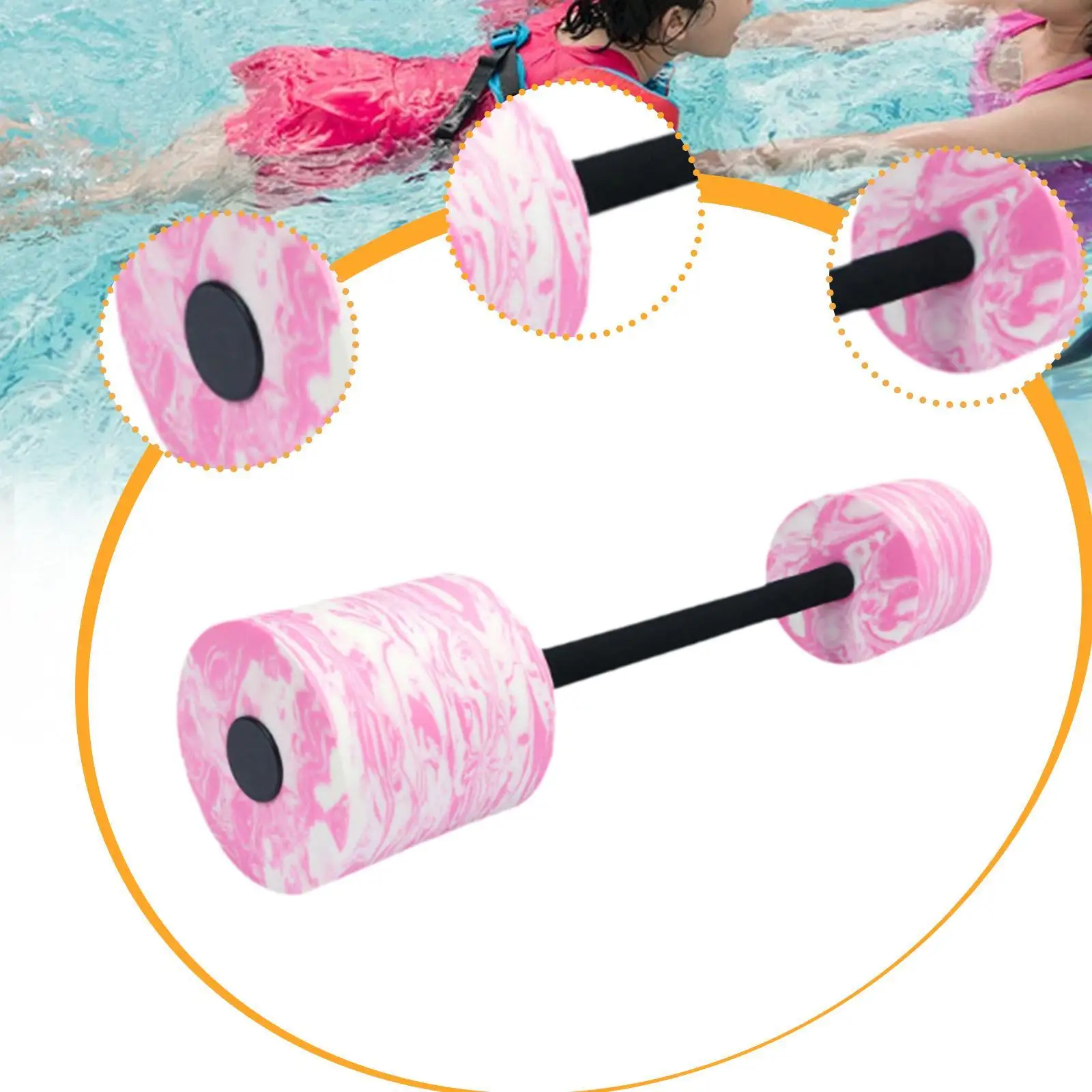 Aquatic Dumbbell Underwater Exercise Versatile Swim Training Pool Resistance Portable Swimming Barbell Foam Pool Weights