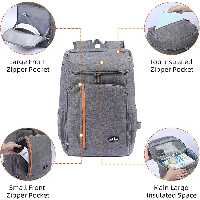 Large Capacity Suitable Picnic Cooler Backpack Thicken Waterproof Thermo Bag Refrigerator Fresh Keeping Thermal Insulated Bag