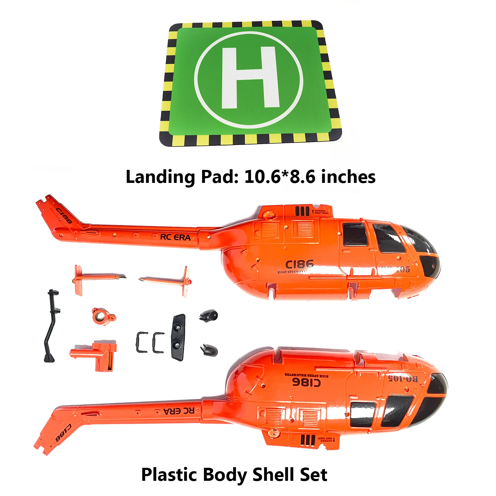 KIT KAVAN COSTRUITO RC Elicottero Campana Jet Ranger Air Police Alimentato a Gas MOLTO RARO EUR