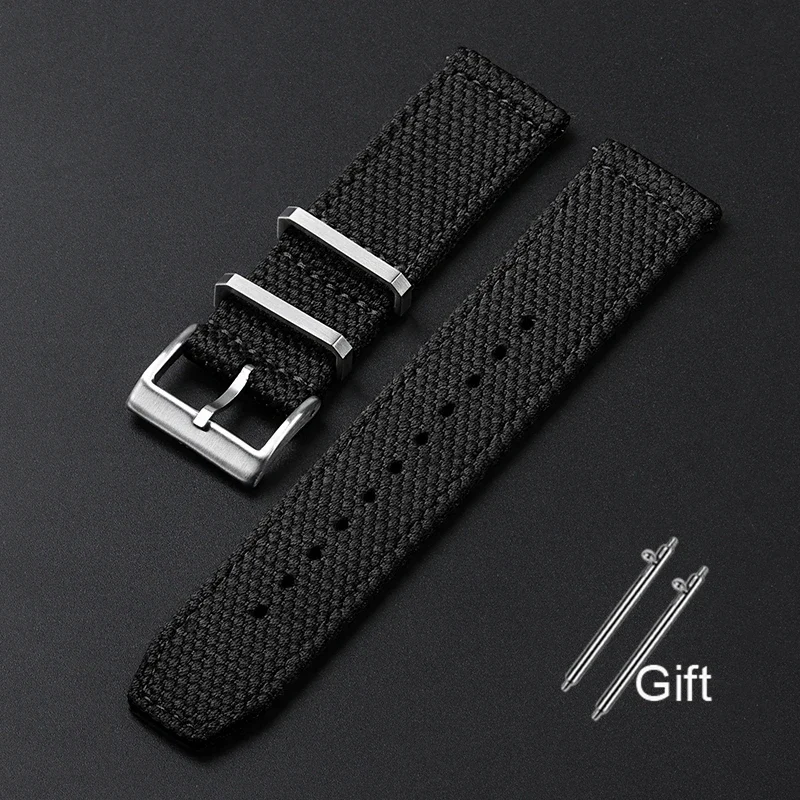 Men's Military Sports Nylon Cotton Watch Strap with Quick Release - Braid Bracelet Design