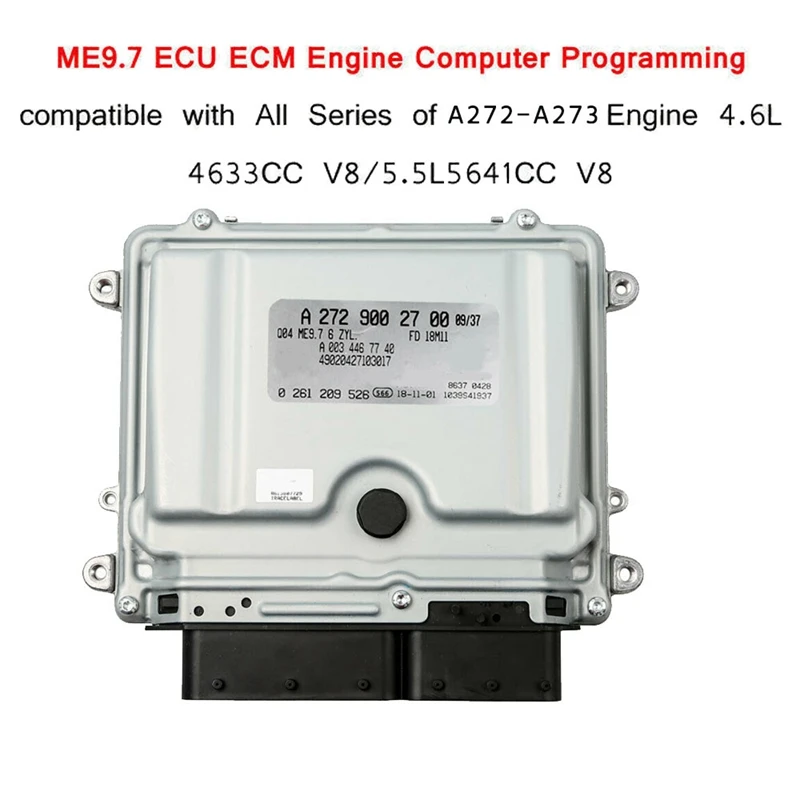 엔진 컴퓨터 프로그래밍, 메르세데스 벤츠 ME9.7 ECU Ecm 272 엔진 제어 장치 모듈 A2721536979 A2729002700
