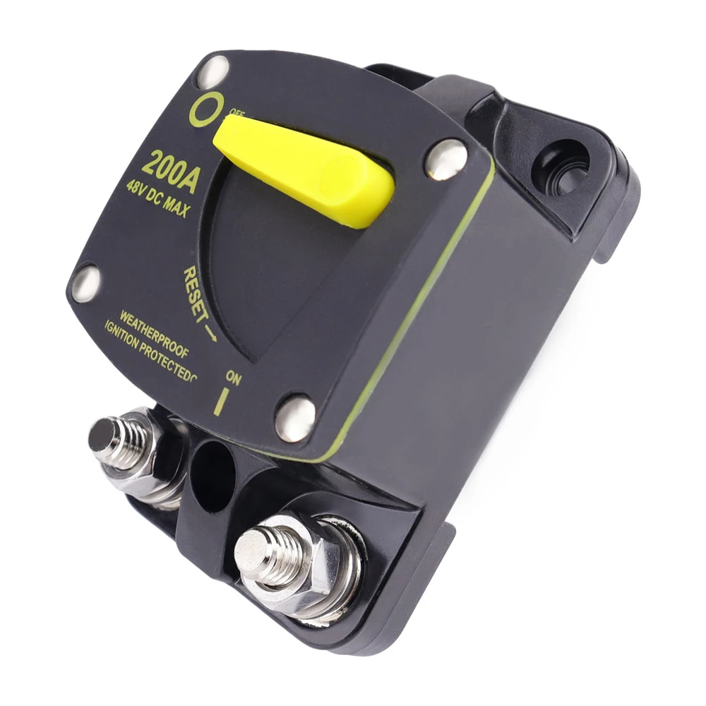 ​50/100/150/200/250/300 Amp Marine Circuit Breaker For Boat Trolling With Manual Reset Water Proof 12V- 48V DC Practical Durable