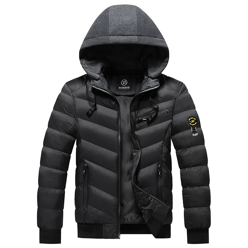 Winter Men Warm Jacket Waterproof Hooded Thick Parkas Jakcet Coat Autumn Mens Casual Solid Windproof Outwear Parkas Jacket Male