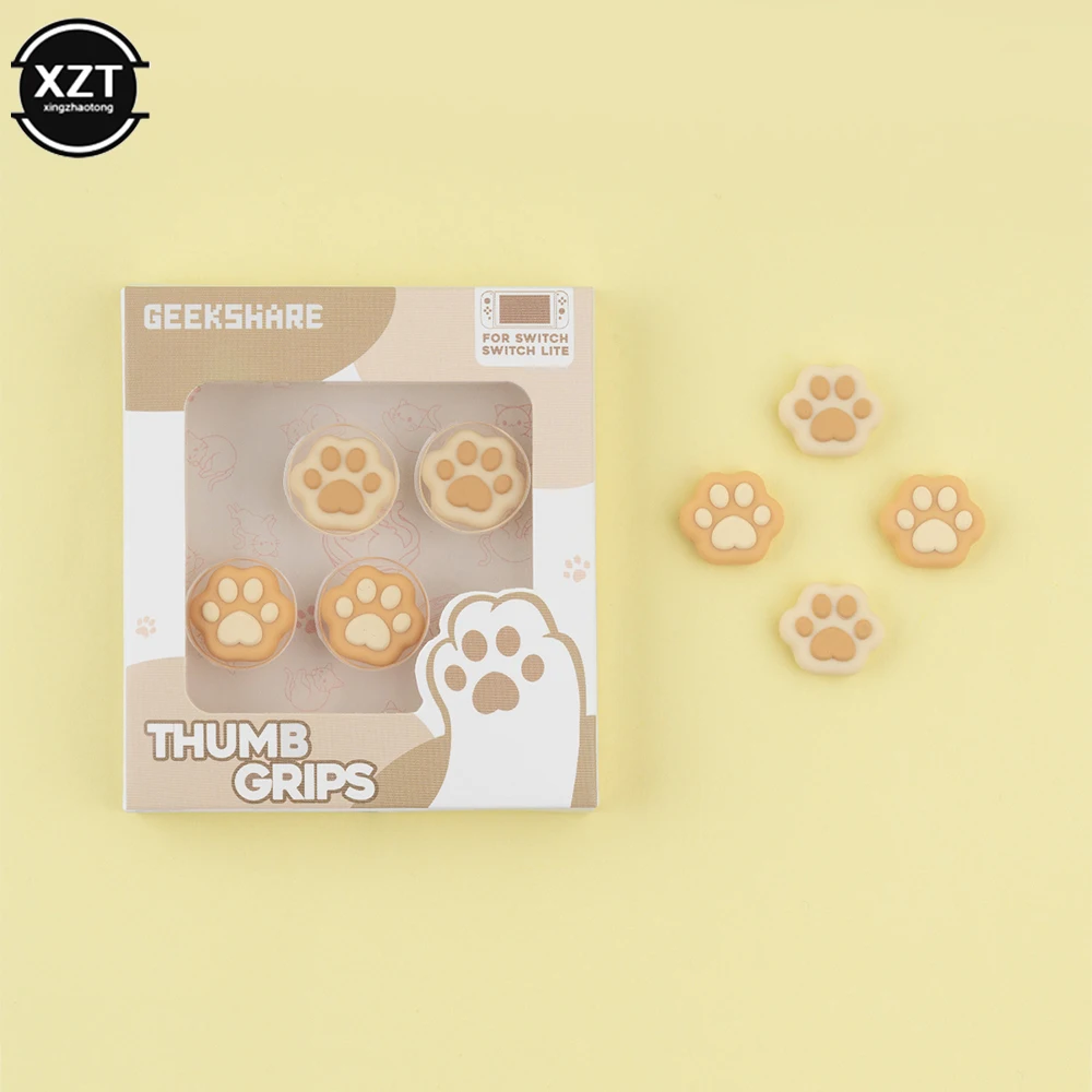 Shaped Cat Claw Thumb Grip Cap Silicone Soft Protective Cover Controller Thumbstick Case For Nintendo Switch Oled JoyCon NS Lite