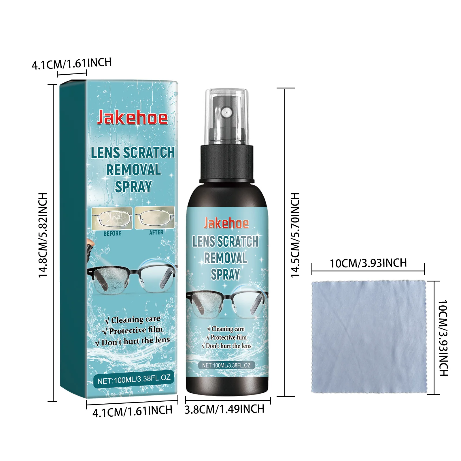 100ml Glasses Lens Cleaner Spray Eyeglass Scratch Removal Anti Fog Repair Liquid Spray Oil Fingerprints Cleaner Dust Lens