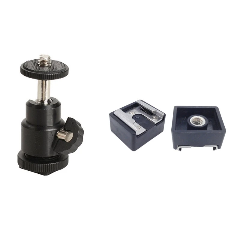 1 Pcs Mini Hot Shoe Holder Ball Head Stand DSLR Camera Tripod & 1 Set