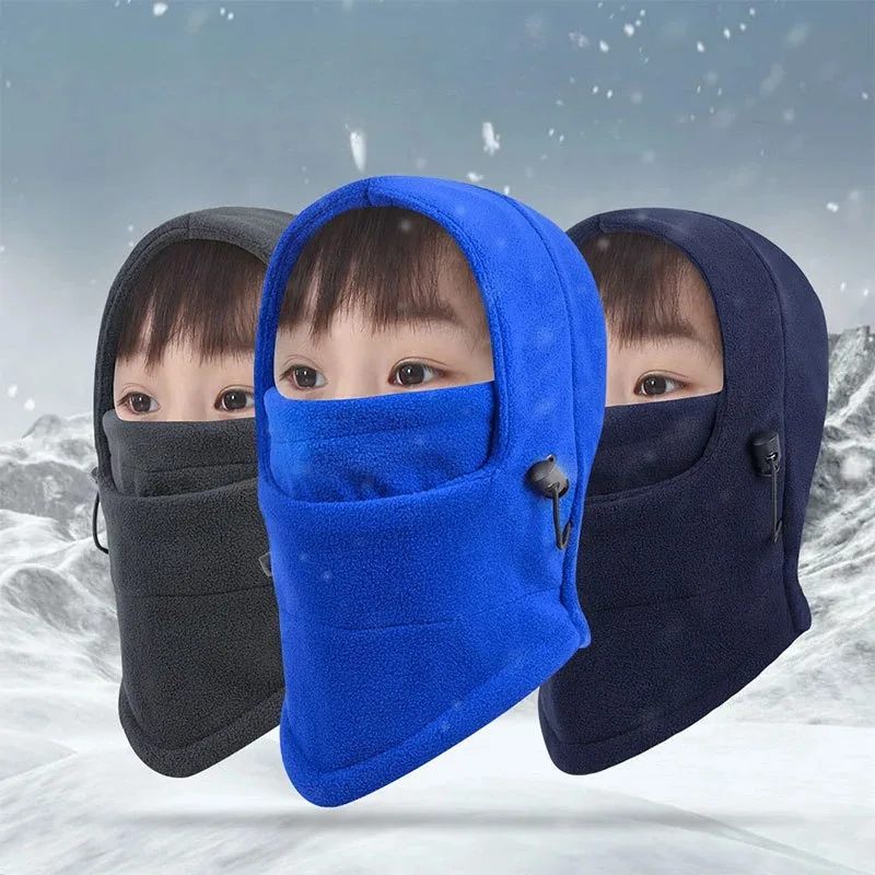 Children's Padded and Thickened Hat Kids's Windproof Warm Neck Scarf Mask Face Protection Hat Winter Cold Face Protection Hats