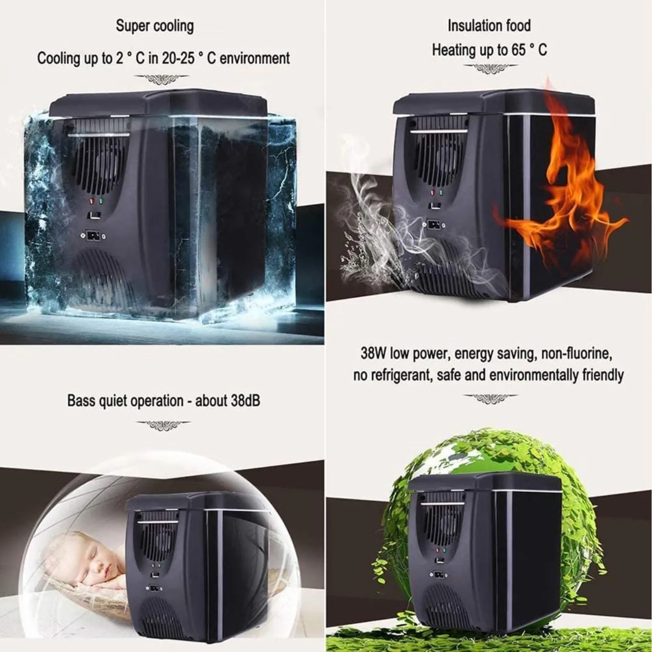 Samger 6L Mini Car Refrigerator 12V 45W Portable Cooler Warmer Dual Use For Car Truck Kitchen