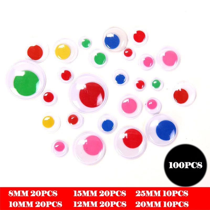 42-120pcs Colorful Self-adhesive Wobbly Googly Eyes for DIY Scrapbooking  Crafts Supplies Dolls Accessories Eyes Handmade Toys